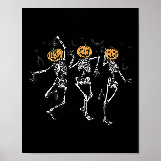 Fun Halloween Pumpkin Danskeleton Costume Wom Poster (Voorkant)