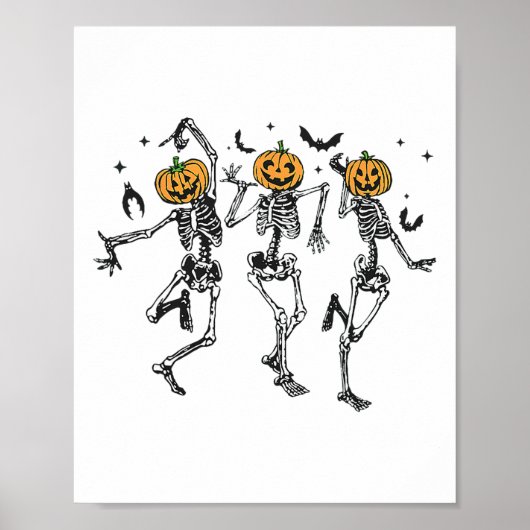 Fun Halloween Pumpkin Danskeleton Costume Wom Poster (Voorkant)