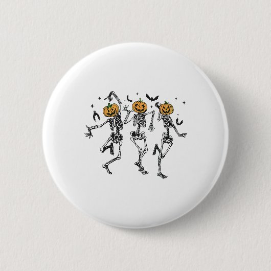 Fun Halloween Pumpkin Danskeleton Costume Wom Ronde Button 5,7 Cm (Voorkant)