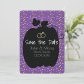 Fun Halloween Pumpkin Save the Date Invitation Kaart (Staand voorkant)