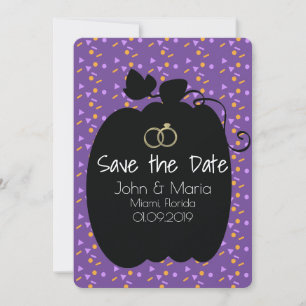 Fun Halloween Pumpkin Save the Date Invitation Kaart