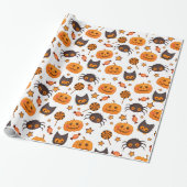 Fun Halloween Pumpkins Pattern Illustratie Cadeaupapier (Uitgerold)