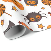 Fun Halloween Pumpkins Pattern Illustratie Cadeaupapier (Rol Hoek)
