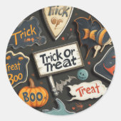 Fun Halloween Ronde Sticker (Voorkant)