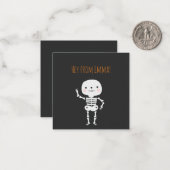 Fun Halloween Skeleton Gray  Notitiekaartje (Voorkant / Achterkant in situ)
