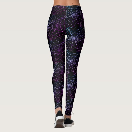 Fun Halloween Spiderweb Pattern Vrouwen XS to XL Leggings (Achterkant)