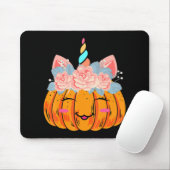 Fun Halloween Thanksgiving Cute Unicorn Pumpkin Co Muismat (Met muis)