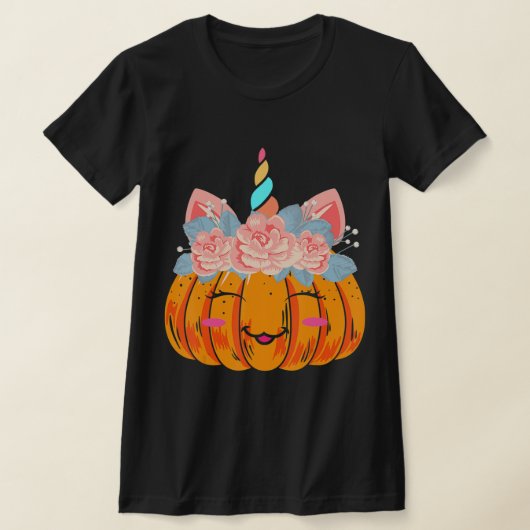 Fun Halloween Thanksgiving Cute Unicorn Pumpkin Co T-shirt (Laagn)