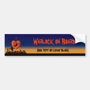 Fun Halloween Warlock aan boord Bumpersticker