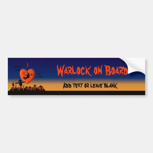 Fun Halloween Warlock aan boord Bumpersticker (Voorkant)