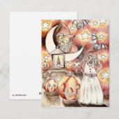 Fun Halloween witch art print Feestdagenkaart (Voorkant / Achterkant)