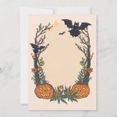 Fun Halloween with Pumpkins, Bats & Autumn Trees Kaart (Achterkant)