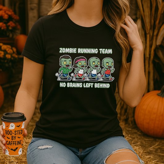 Fun Halloween Zombie Running Team For Brains  T-shirt