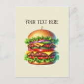 Fun Hamburger add message business name  Briefkaart (Voorkant)