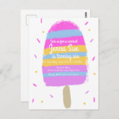 Fun Hand Drage Ice Cream Party Painterly Birthday Briefkaart (Voorkant / Achterkant)