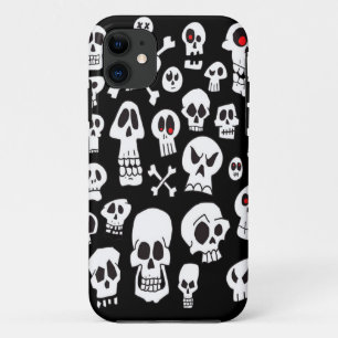 Fun Hand Drawn Cartoon Skulls Hoesje-Mate iPhone C Case-Mate iPhone Case