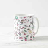 Fun Hand Drawn kerstfeestdag Koffiemok (Voorkant rechts)