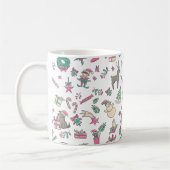 Fun Hand Drawn kerstfeestdag Koffiemok (Links)