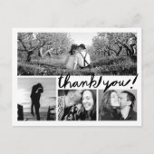 Fun Handwrite 4 Photo Collage Hartelijk dank Brief Briefkaart (Voorkant)