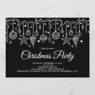 Fun Hanging Ornamenten Kerstfeest Uitnodiging
