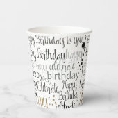 Fun Happy Balloons Birthday Papieren Bekers (Achterkant)