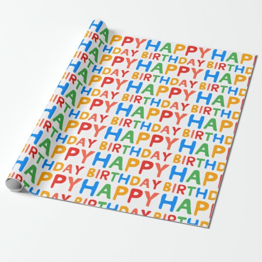 Fun Happy Birthday  Cadeaupapier (Uitgerold)