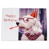 Fun Happy Birthday Cute Dog-viering Groot Cadeauzakje (Voorkant)