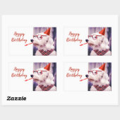 Fun Happy Birthday Cute Dog-viering Rechthoekige Sticker (Vel)