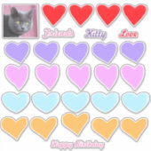 Fun Happy Birthday Heart Stickers (Voorkant)