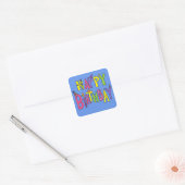 Fun Happy Birthday-illustratie Vierkante Sticker (Envelop)