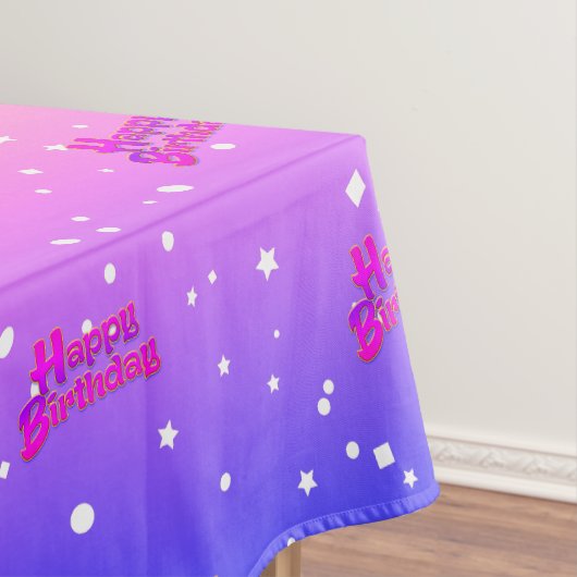 Fun Happy Birthday on Pink and Gold Gradient Tafelkleed (Voorbeeld)