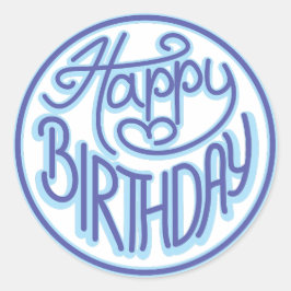 Fun Happy Birthday-ontwerp Klassic Round Sticker