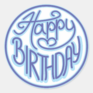 Fun Happy Birthday-ontwerp Klassic Round Sticker