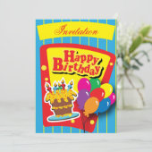 Fun Happy Birthday Party Kaart (Staand voorkant)