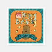 Fun Happy Birthday Potato - Gepersonaliseerd Servet (Voorkant)