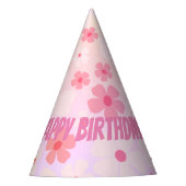 Fun "Happy Birthday" roze ventilatorkracht Feesthoedjes