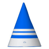 Fun Happy Bright Nautical Blue Retro Stripes Feesthoedjes (Rechts)