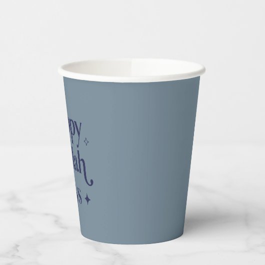 Fun Happy Challah Days Chanoeka Blauw Papieren Bekers (Links)