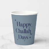 Fun Happy Challah Days Chanoeka Blauw Papieren Bekers (Voorkant)