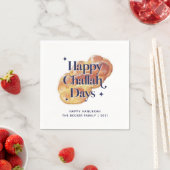 Fun Happy Challah Days Hanukkah Waterverf 2021 Servet (Insitu)