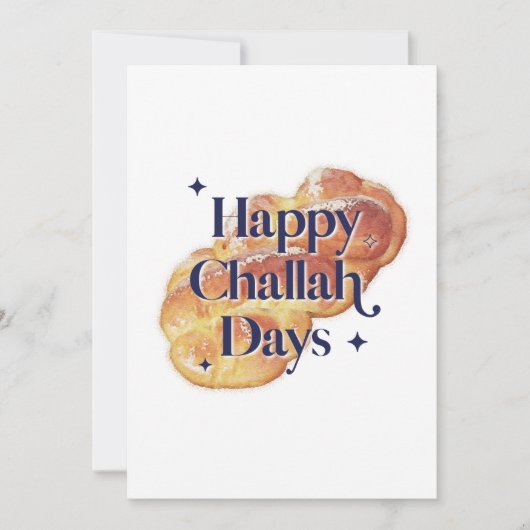 Fun Happy Challah Days Hanukkah Waterverf 2022 Feestdagenkaart (Voorkant)