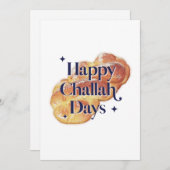Fun Happy Challah Days Hanukkah Waterverf 2022 Feestdagenkaart (Voorkant / Achterkant)