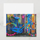 Fun Happy Colorful Bike Joyful-fiets Briefkaart (Voorkant / Achterkant)