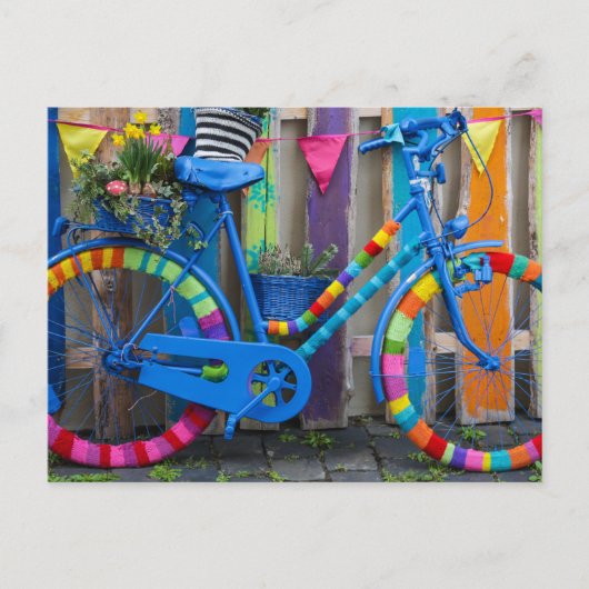 Fun Happy Colorful Bike Joyful-fiets Briefkaart (Voorkant)