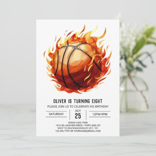 Fun Happy Custom Basketbal Verjaardag Kaart (Staand voorkant)