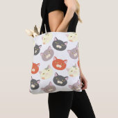 Fun Happy Cute Cat Head Cartoon Fun Pattern Tote Bag (Dichtbij)