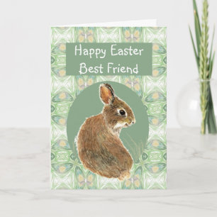 Fun Happy Easter Best Friend met Cute Bunny Feestdagen Kaart