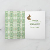 Fun Happy Easter Daughter with Cute Bunny Feestdagen Kaart (Binnen)