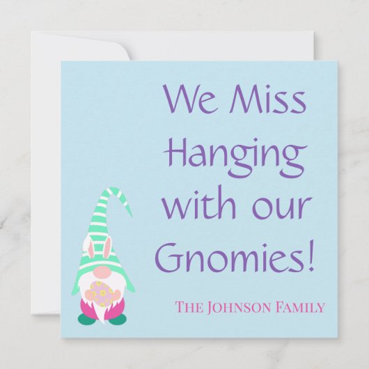 Fun Happy Easter Gnome Personalized Spring Colors (Achterkant)