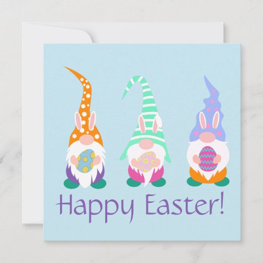 Fun Happy Easter Gnome Personalized Spring Colors (Voorkant)